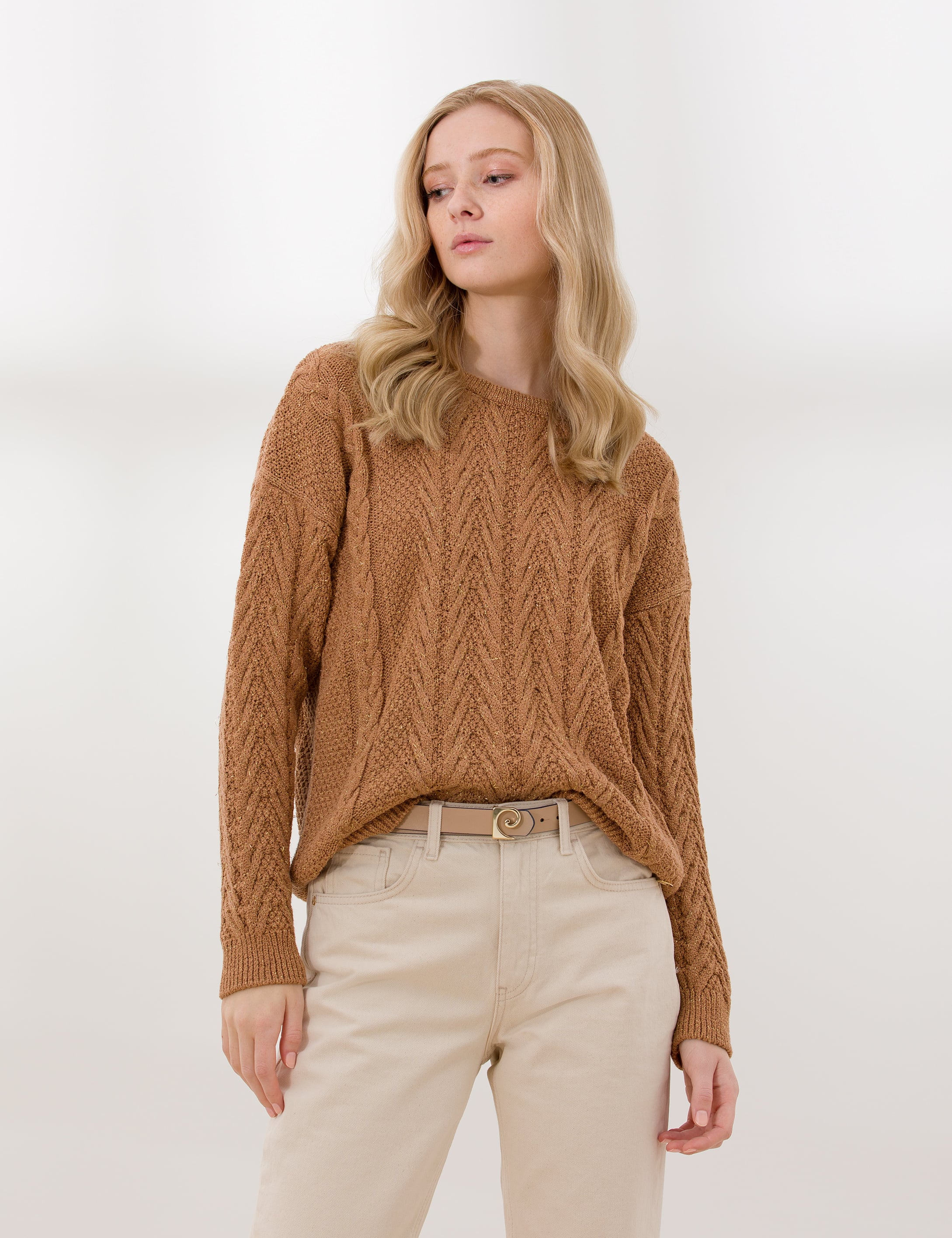 Camel Comfort Fit Bisiklet Yaka Kazak