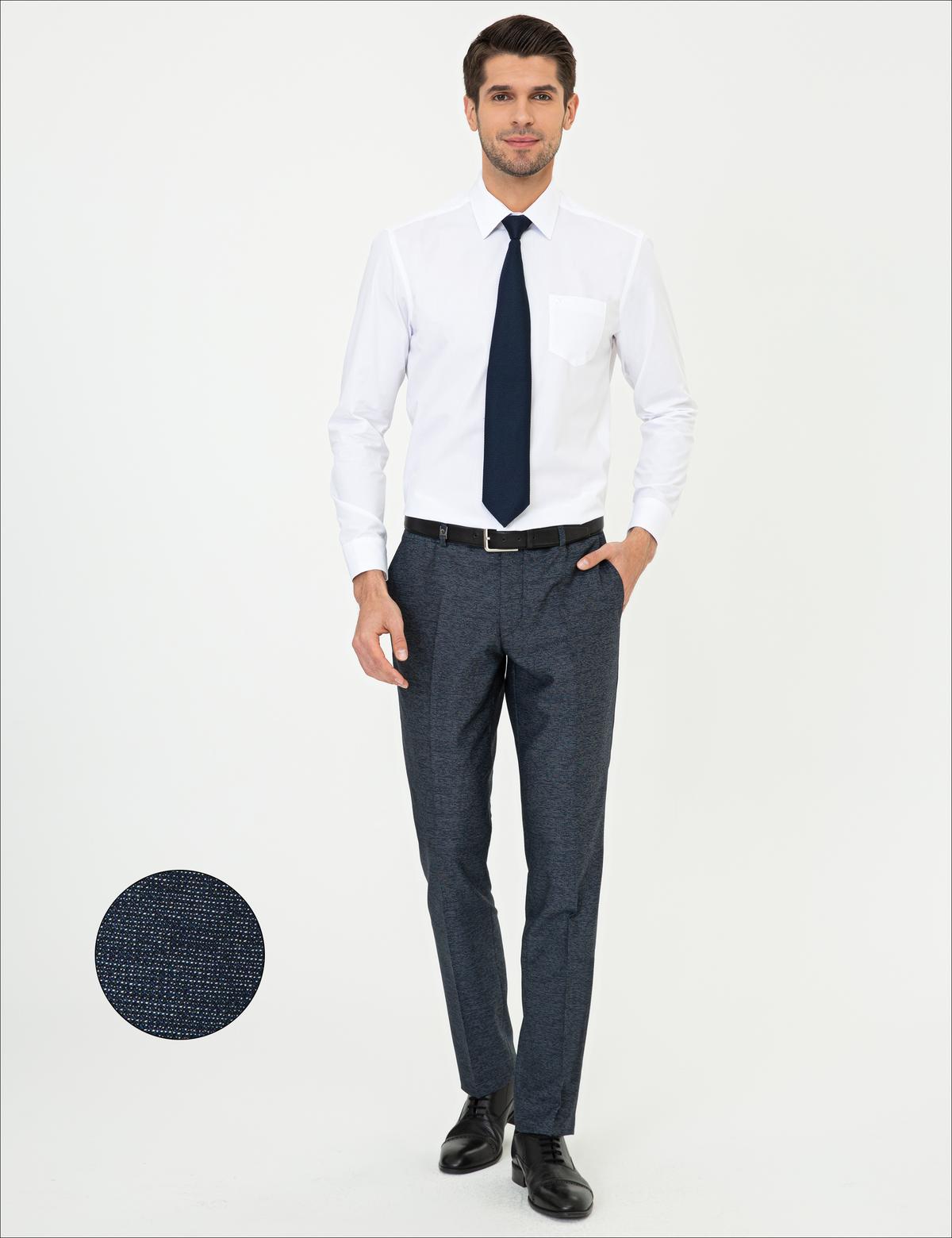 Lacivert Slim Fit Kumaş Pantolon