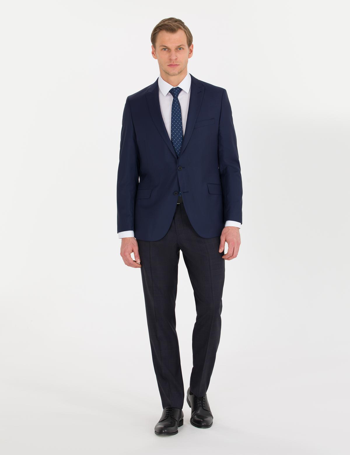 Lacivert Ex. Slim Fit Ceket - 50195246044