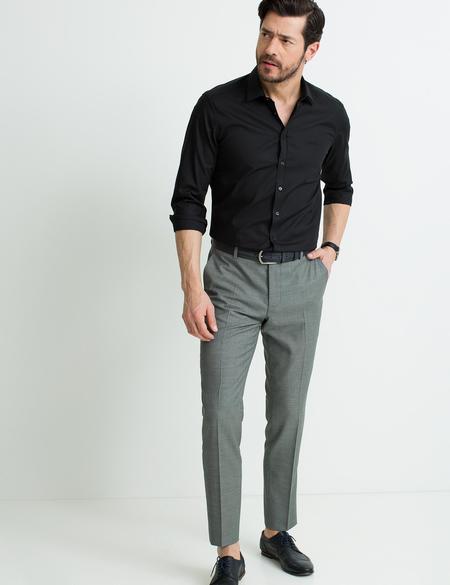 Siyah Slim Fit Basic Gömlek - 50189517017