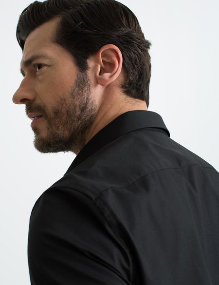 Siyah Slim Fit Basic Gömlek - 50189517017