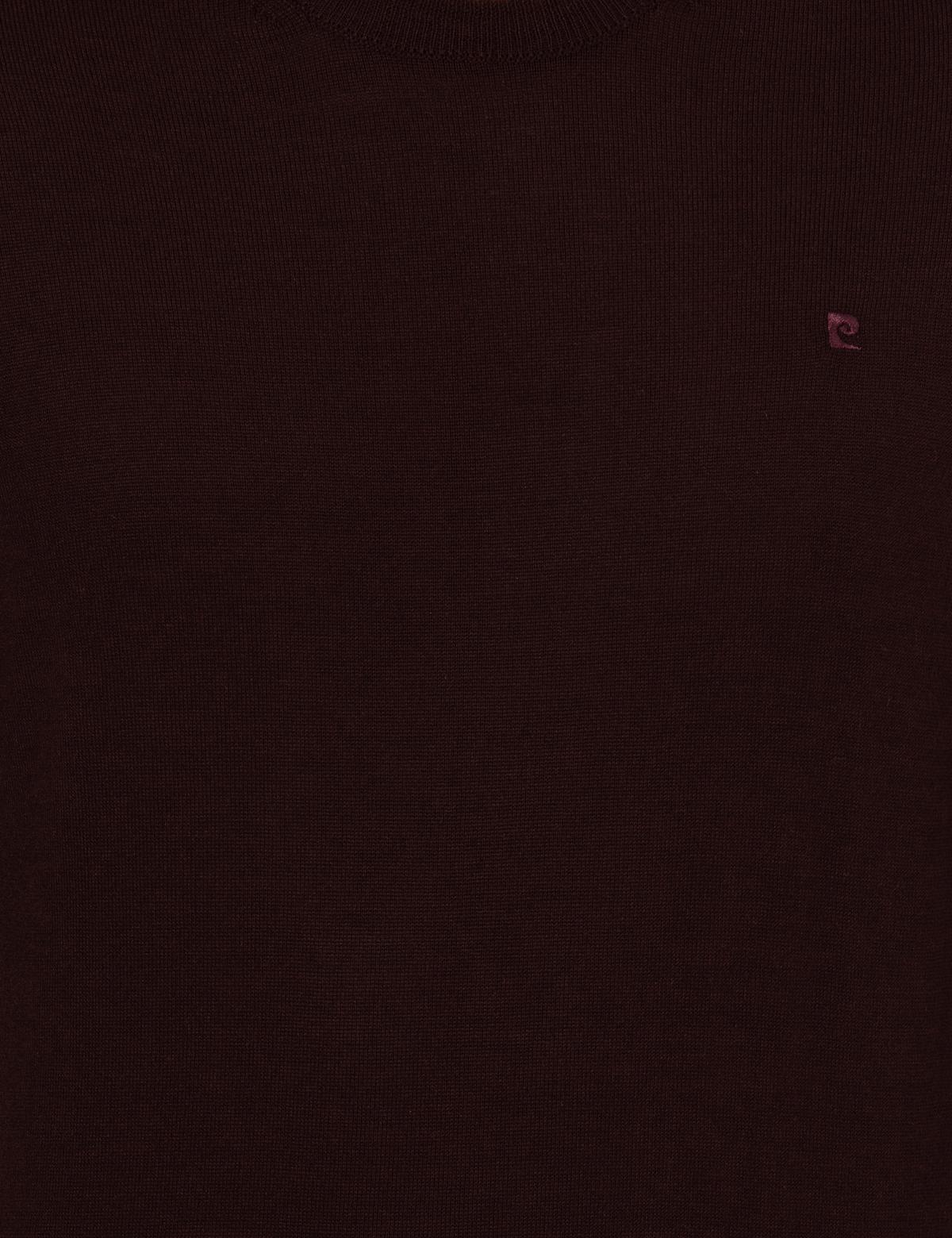 Bordo Regular Fit Bisiklet Yaka Yün Karışımlı Basic Triko Kazak - 50237703034