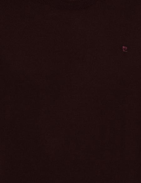 Bordo Regular Fit Bisiklet Yaka Yün Karışımlı Basic Triko Kazak - 50237703034