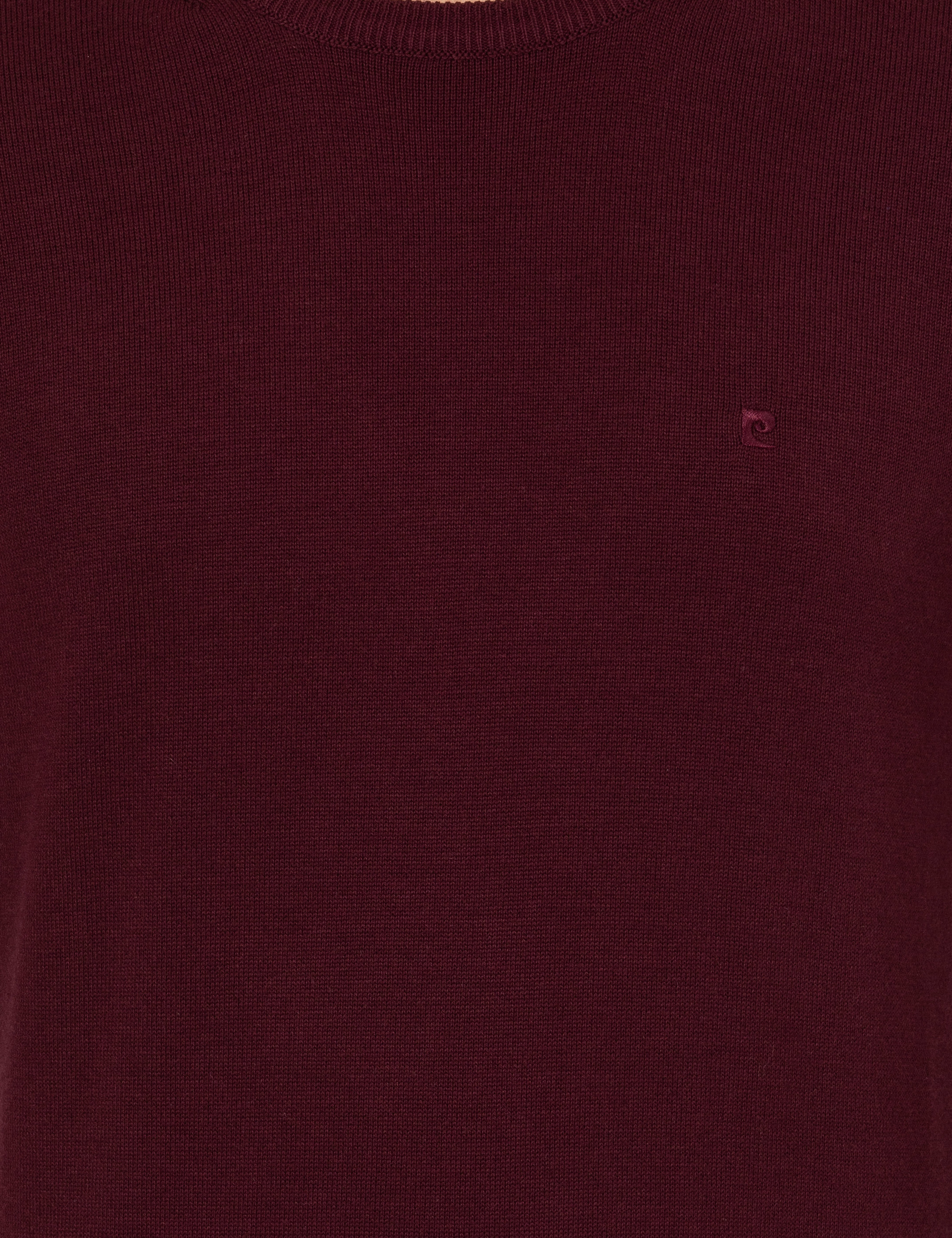 Bordo Slim Fit Bisiklet Yaka Basic Triko Kazak - Image 6