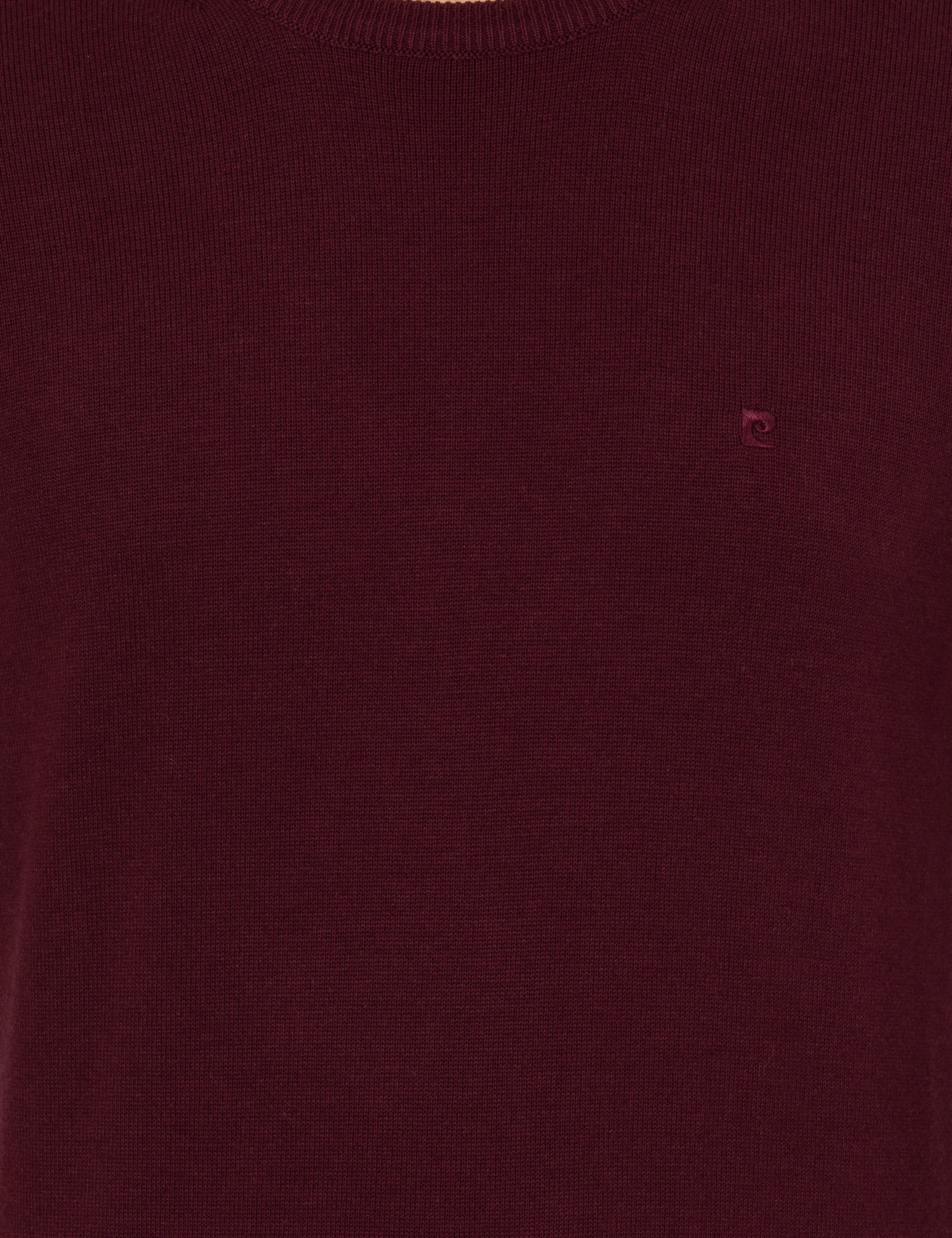 Bordo Slim Fit Bisiklet Yaka Basic Triko Kazak