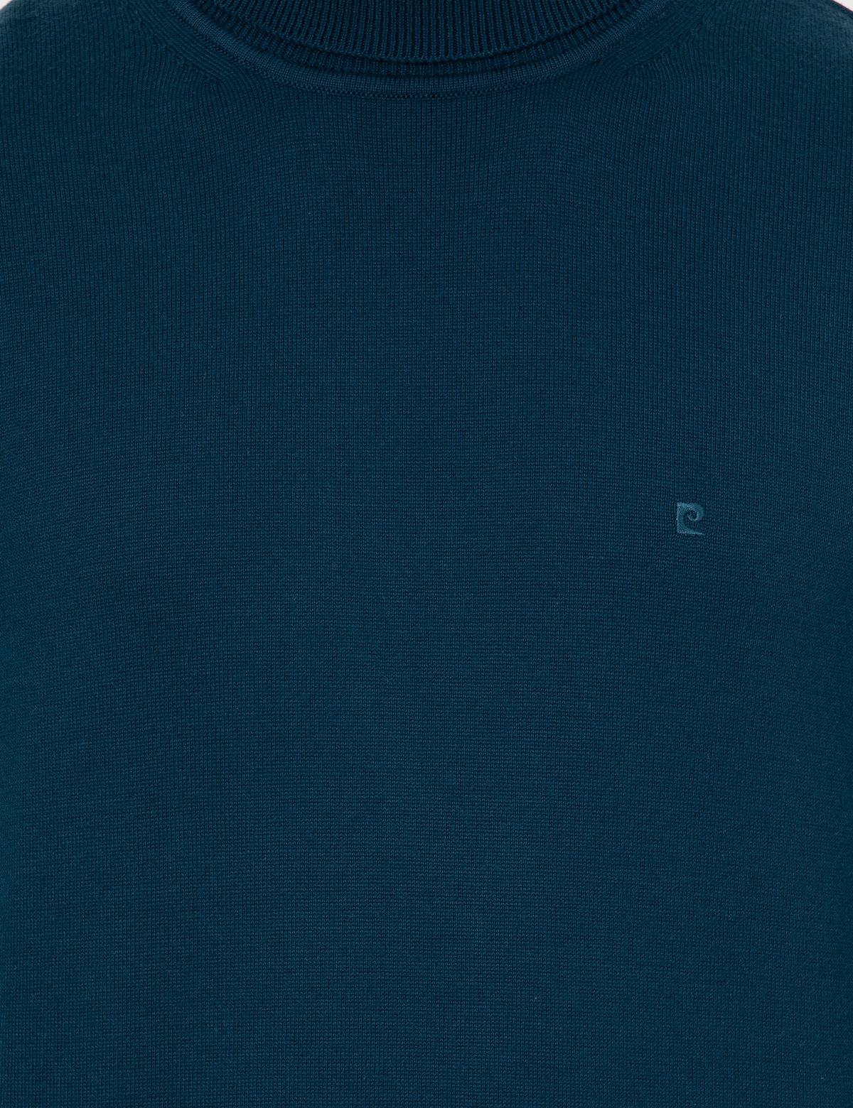 Petrol Slim Fit Balıkçı Yaka Basic Triko Kazak - 50237807163