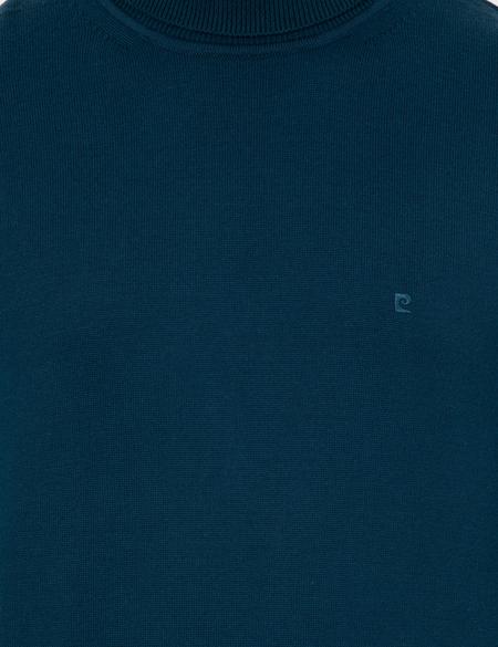 Petrol Slim Fit Balıkçı Yaka Basic Triko Kazak - 50237807163