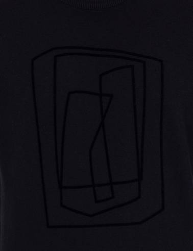 Lacivert Slim Fit Bisiklet Yaka Triko Kazak