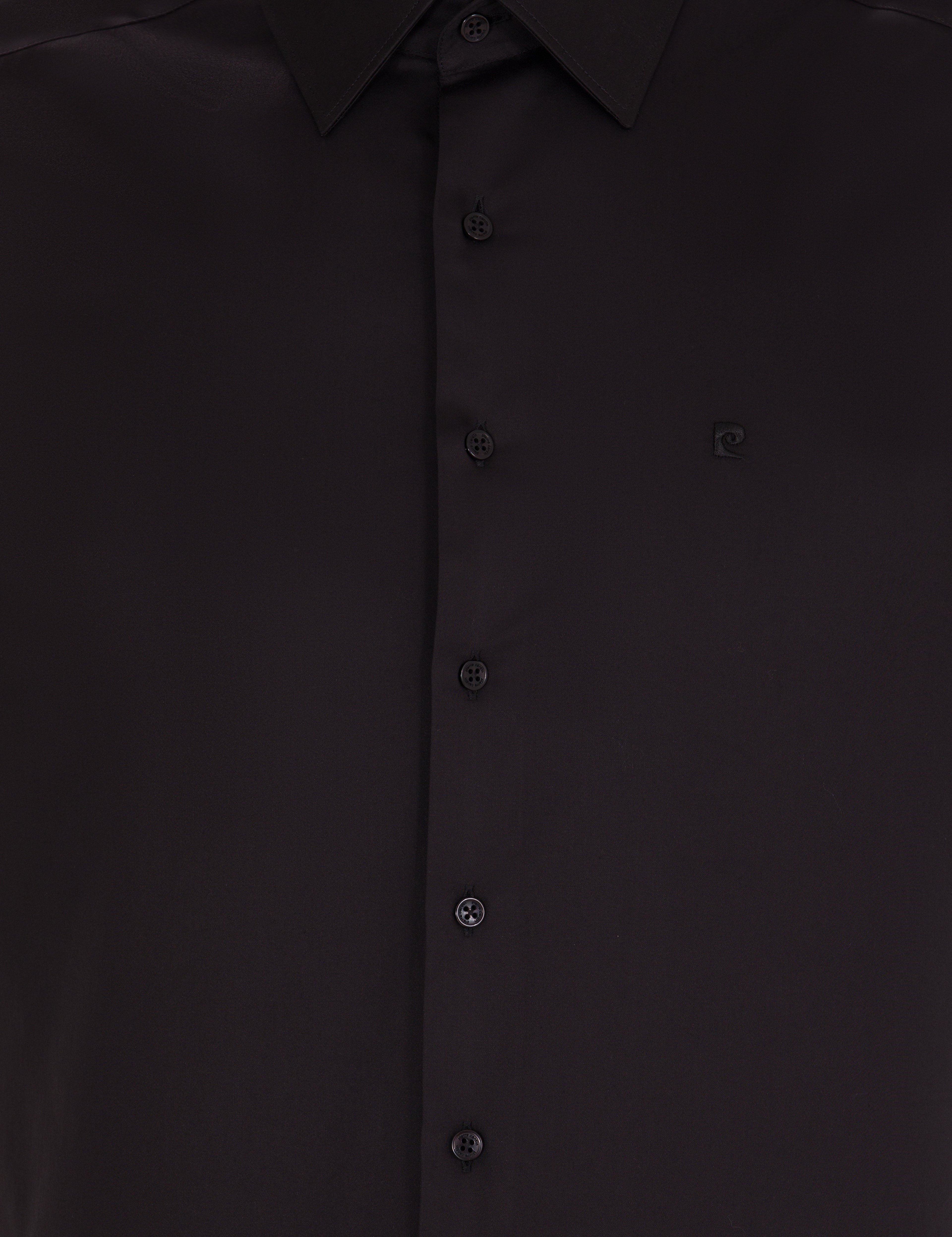 Siyah Slim Fit Uzun Kollu Klasik Gömlek - Image 6