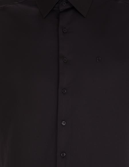 Siyah Slim Fit Uzun Kollu Klasik Gömlek - 50256437056