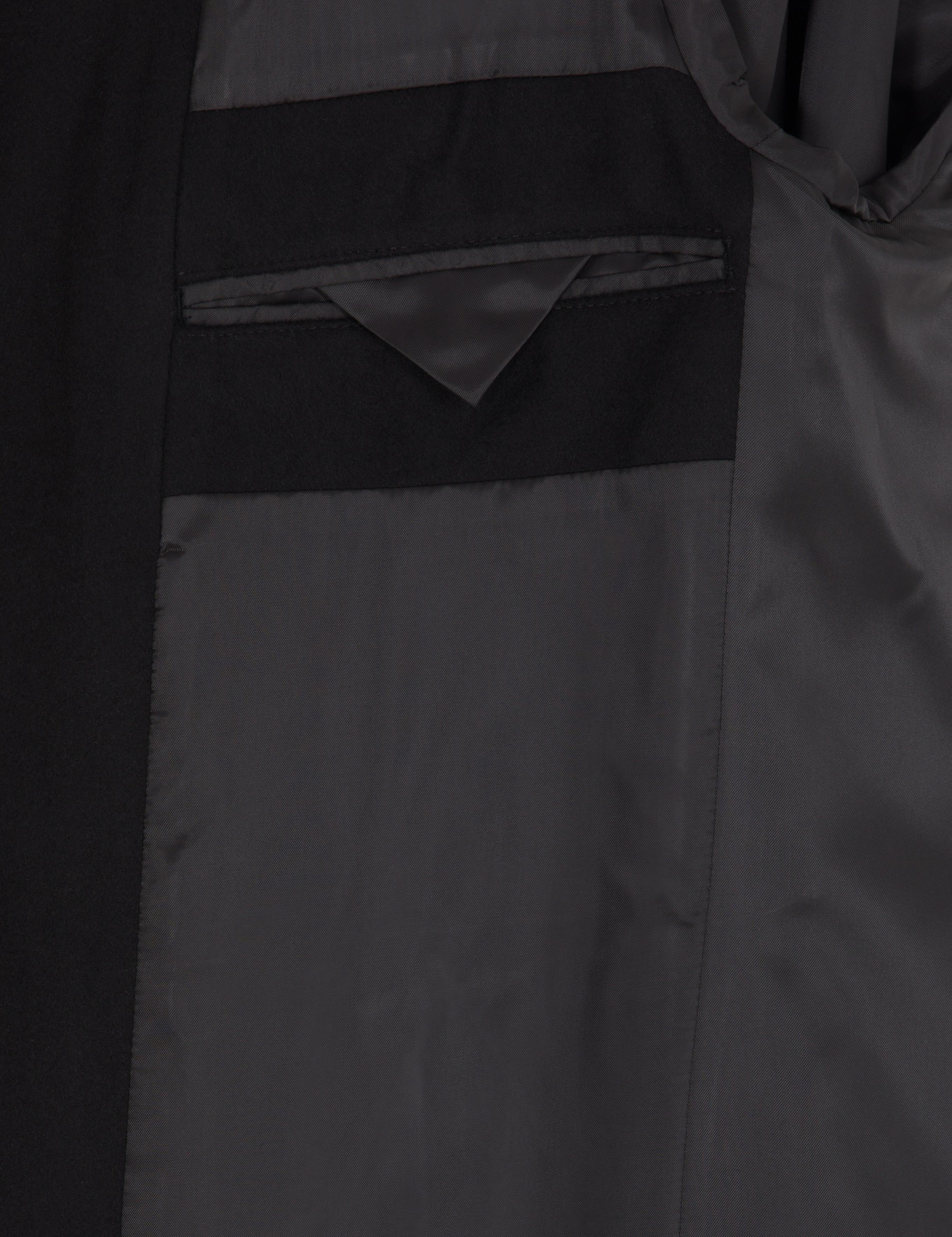 Siyah Slim Fit Kaşe Kaban