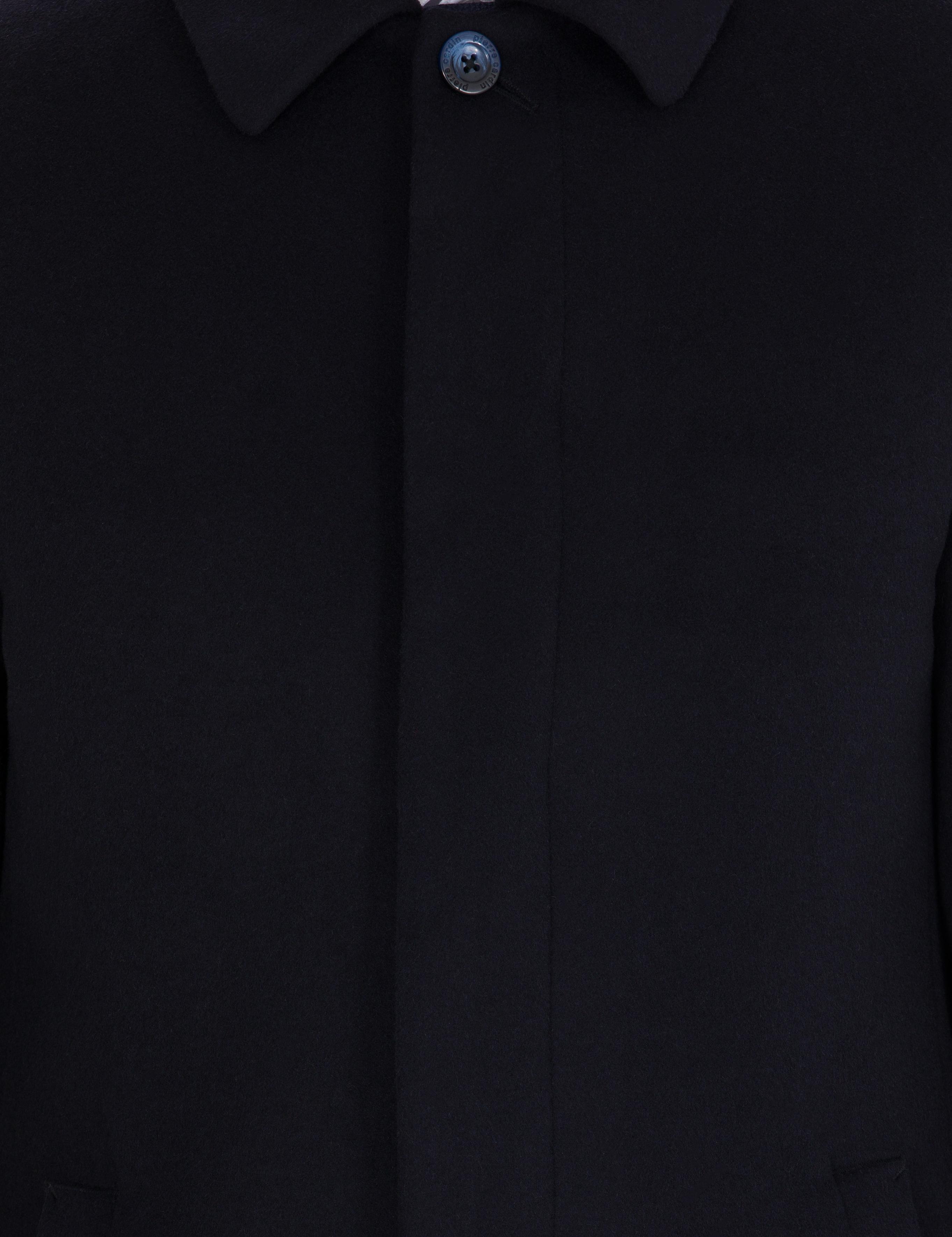 Lacivert Slim Fit Kaşe Kaban