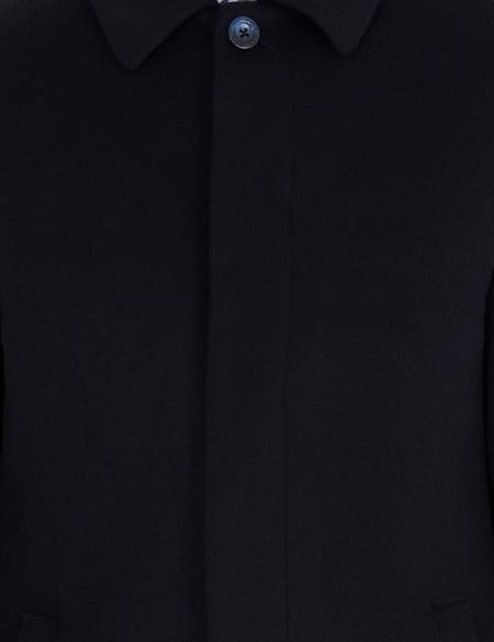 Lacivert Slim Fit Kaşe Kaban - 50257391012