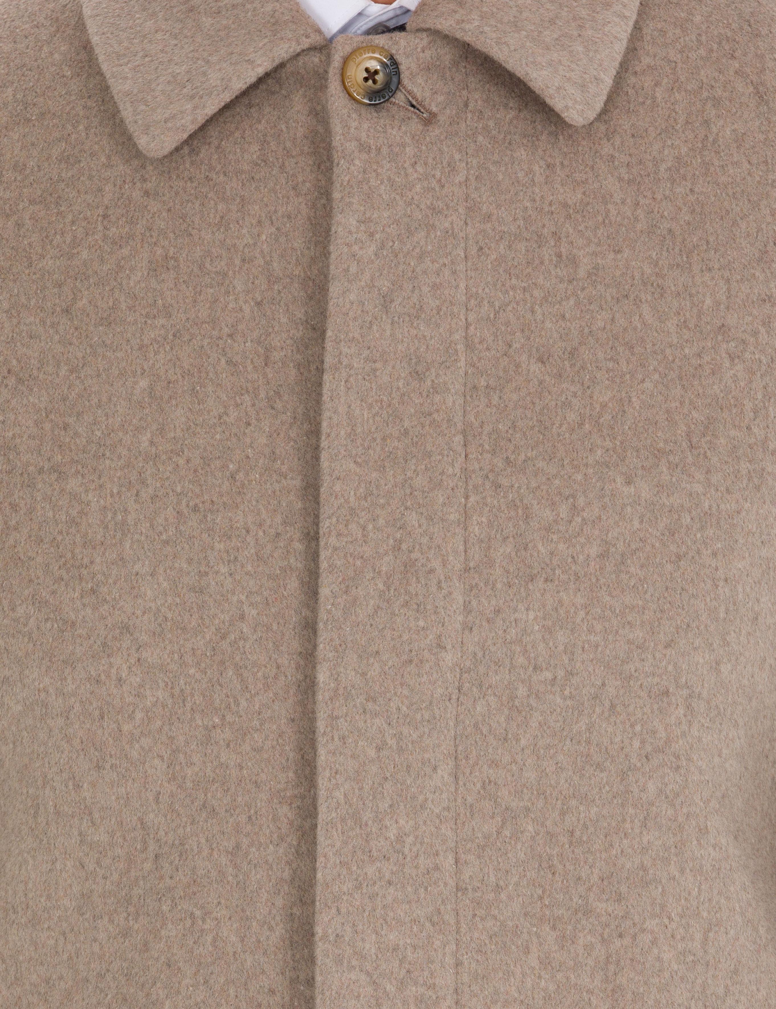 Açık Kahverengi Slim Fit Kaşe Kaban