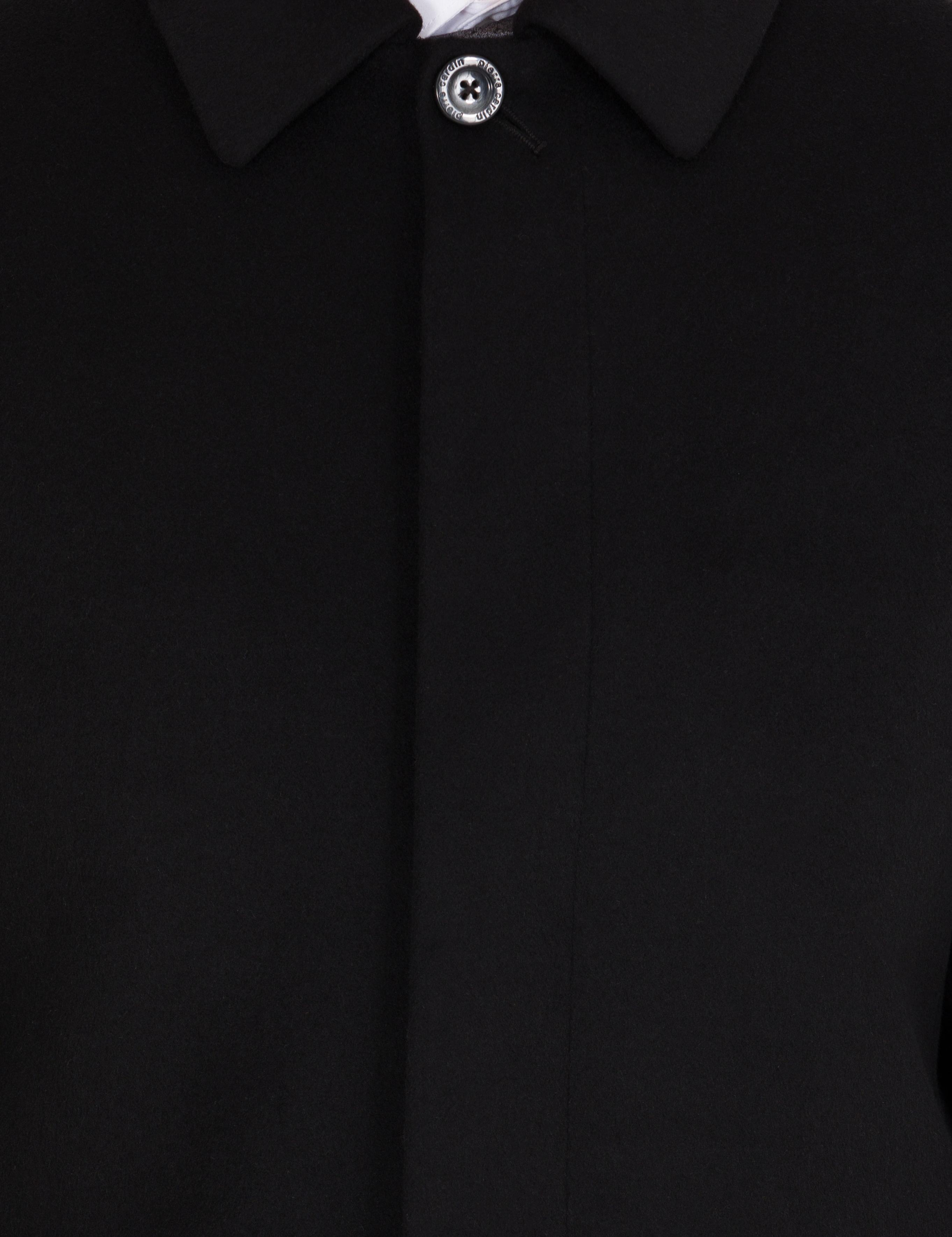 Siyah Slim Fit Kaşe Kaban