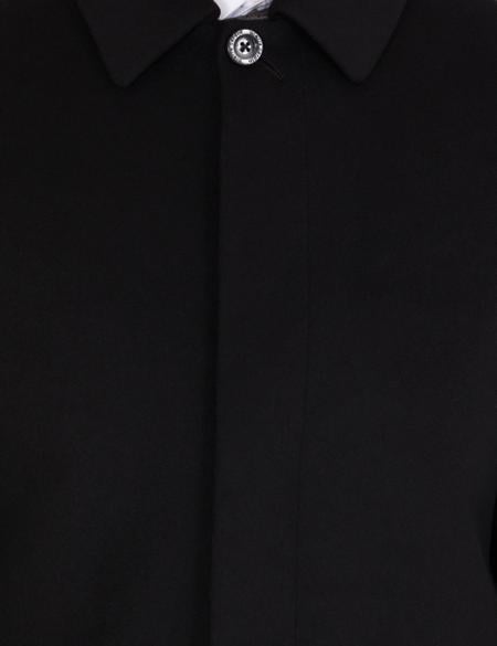 Siyah Slim Fit Kaşe Kaban - 50257391004