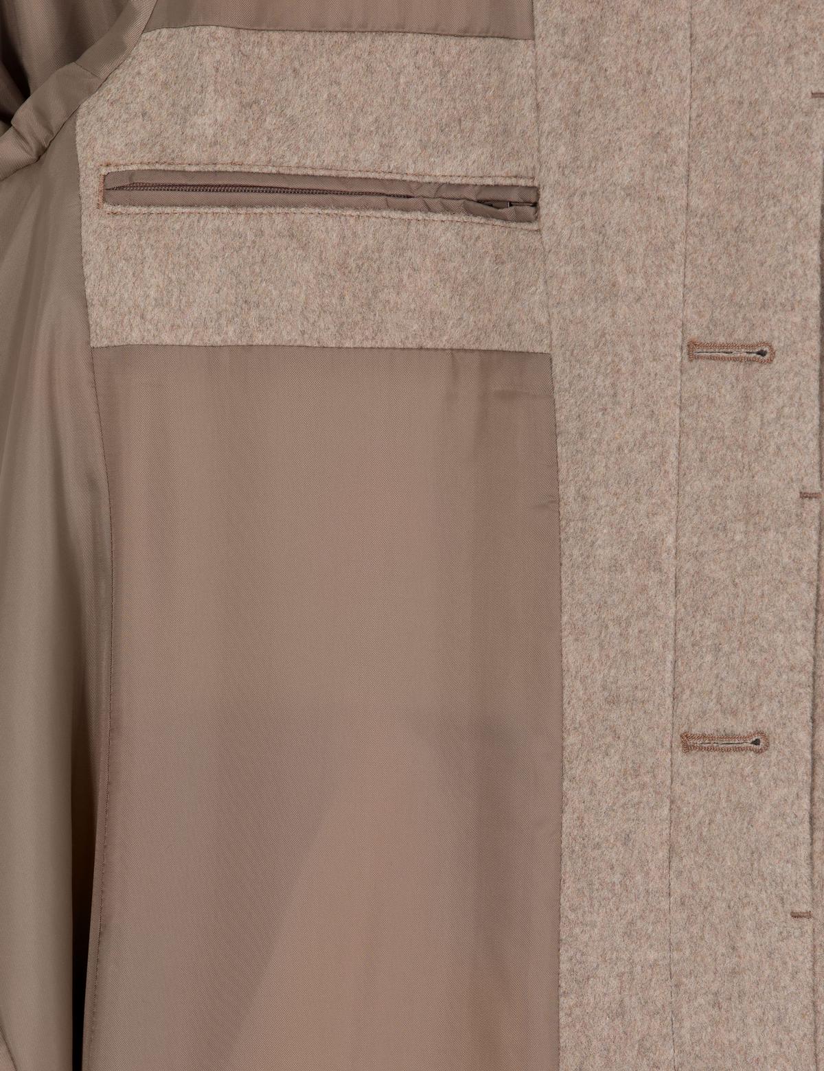 Açık Kahverengi Slim Fit Kaşe Kaban - 50257391025