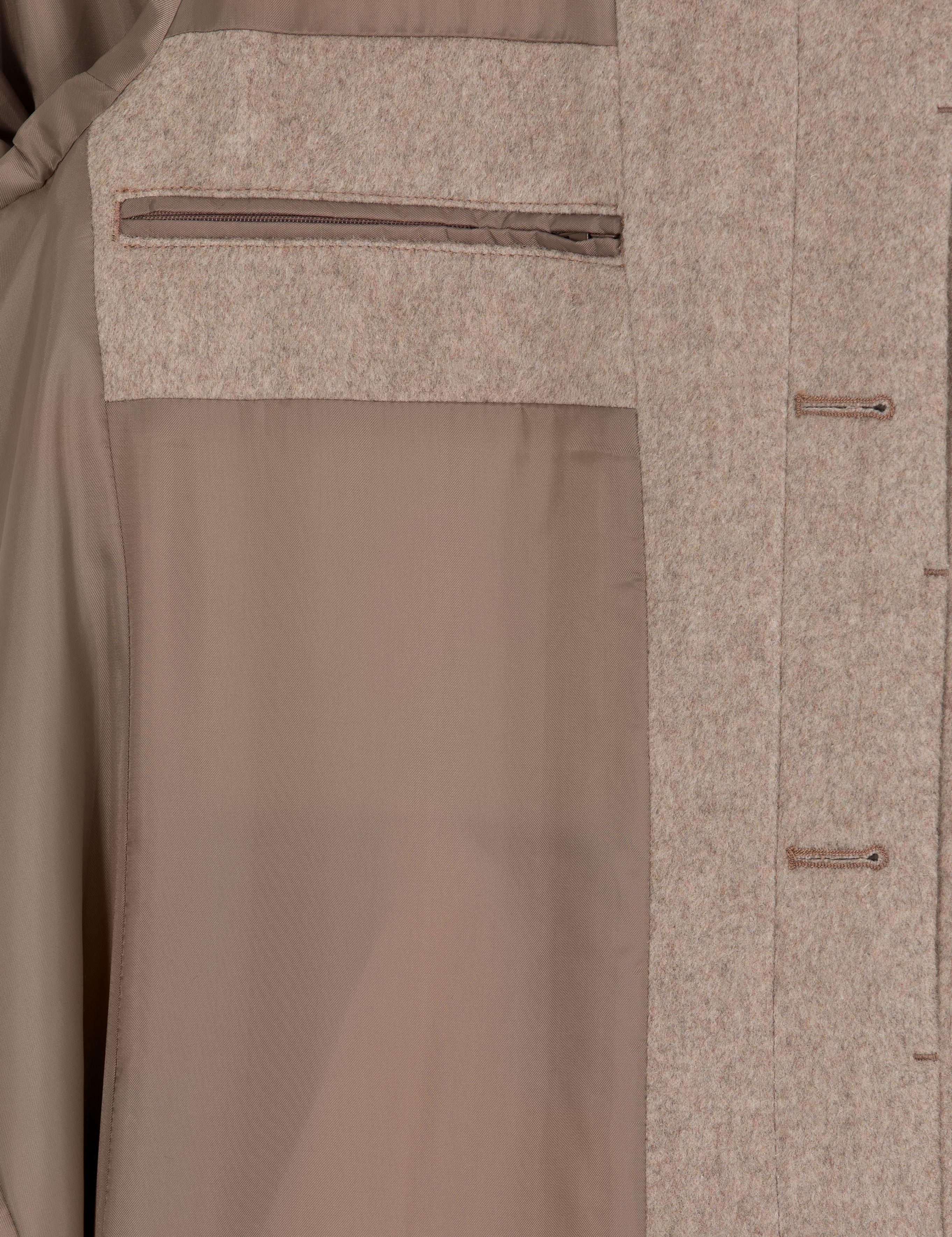 Açık Kahverengi Slim Fit Kaşe Kaban