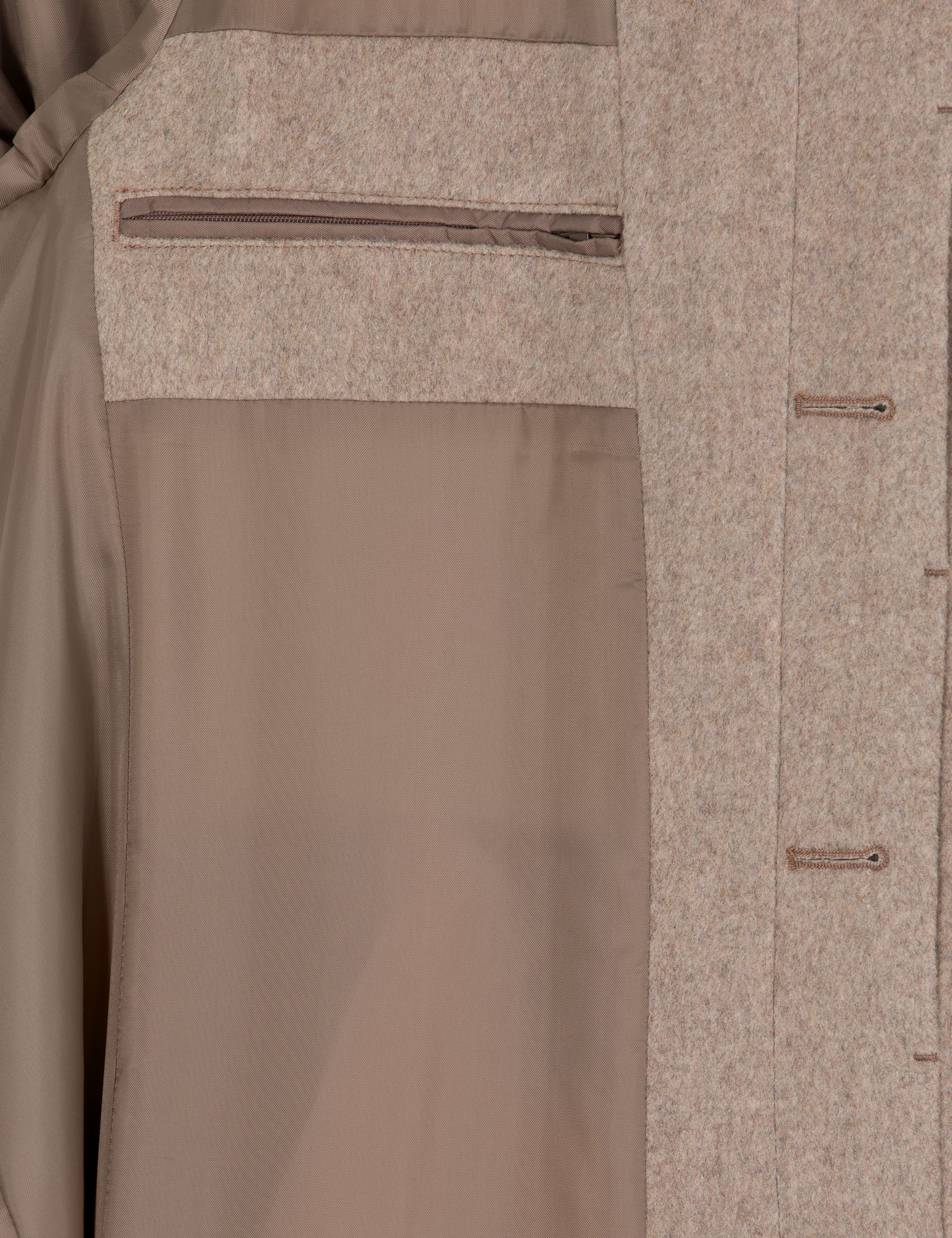 Açık Kahverengi Slim Fit Kaşe Kaban