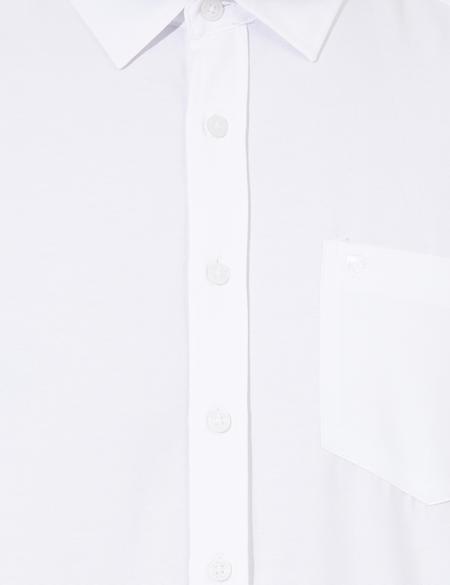 Beyaz Regular Fit Kısa Kollu Gömlek - 50255264008