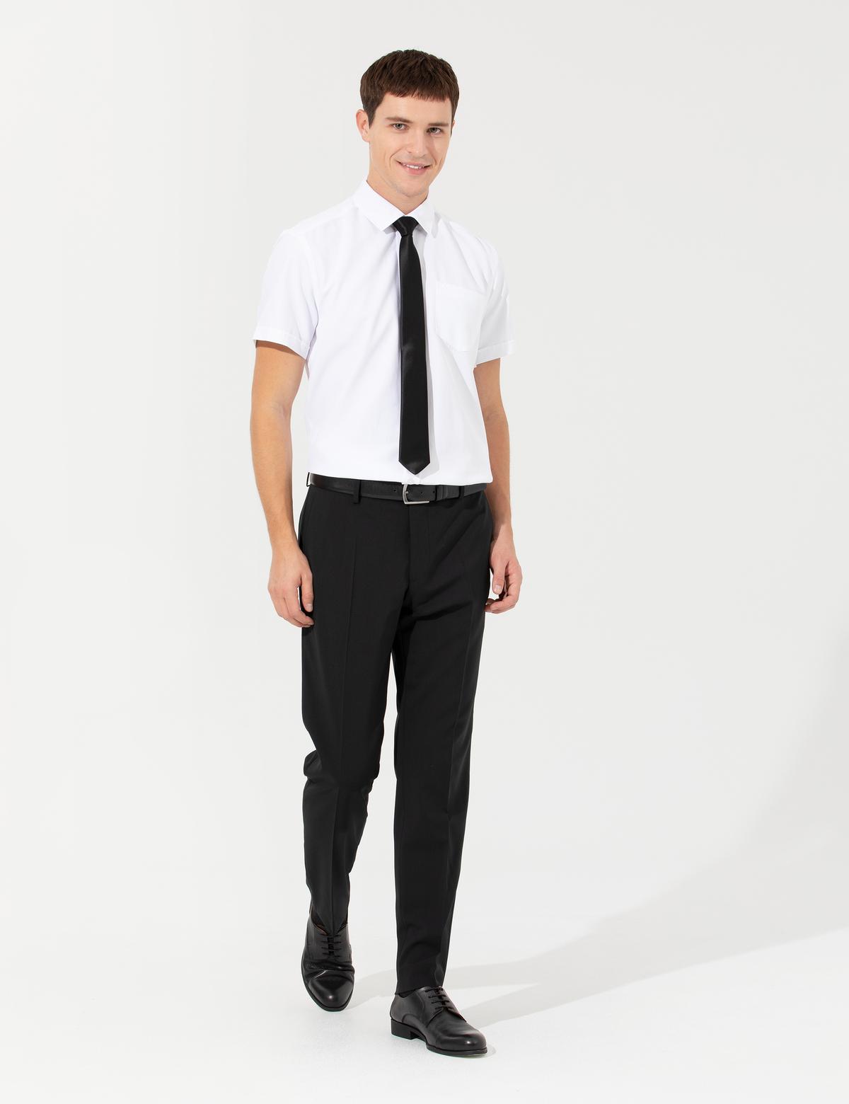 Beyaz Regular Fit Kısa Kollu Gömlek - 50255264008