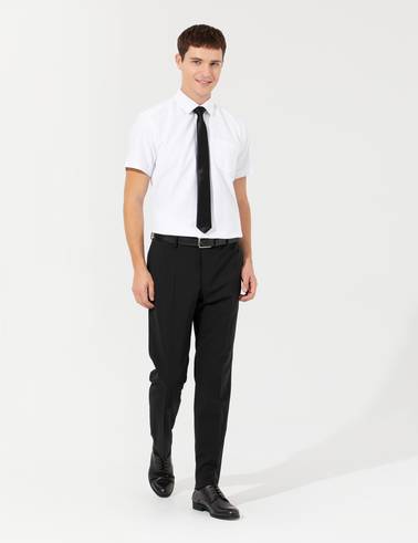 Beyaz Regular Fit Kısa Kollu Gömlek