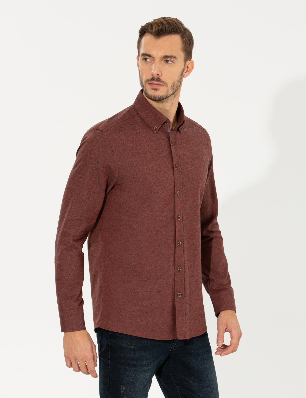 Kiremit Regular Fit Uzun Kollu Gömlek - 50259512104