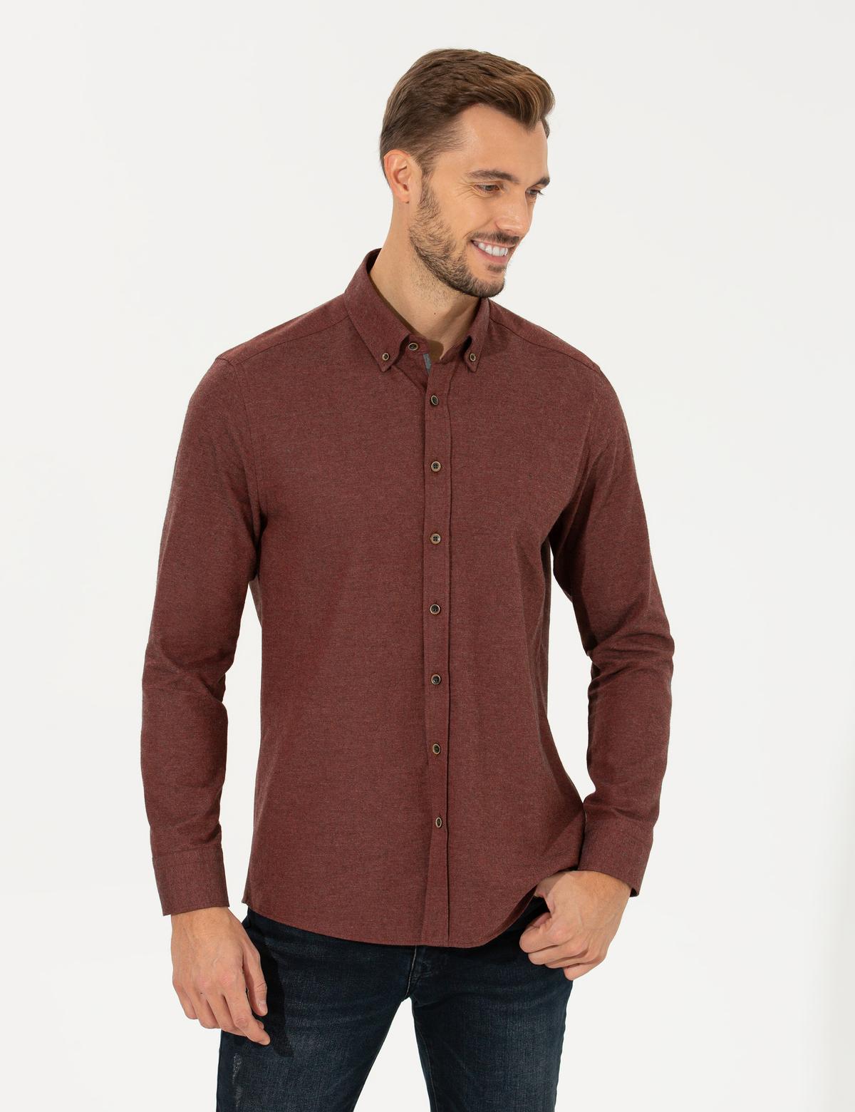 Kiremit Regular Fit Uzun Kollu Gömlek - 50259512104