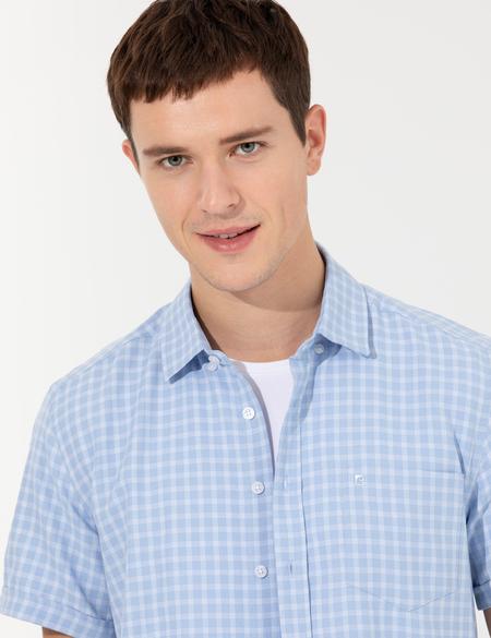 Açık Mavi Regular Fit Kısa Kollu Gömlek - 50267433025