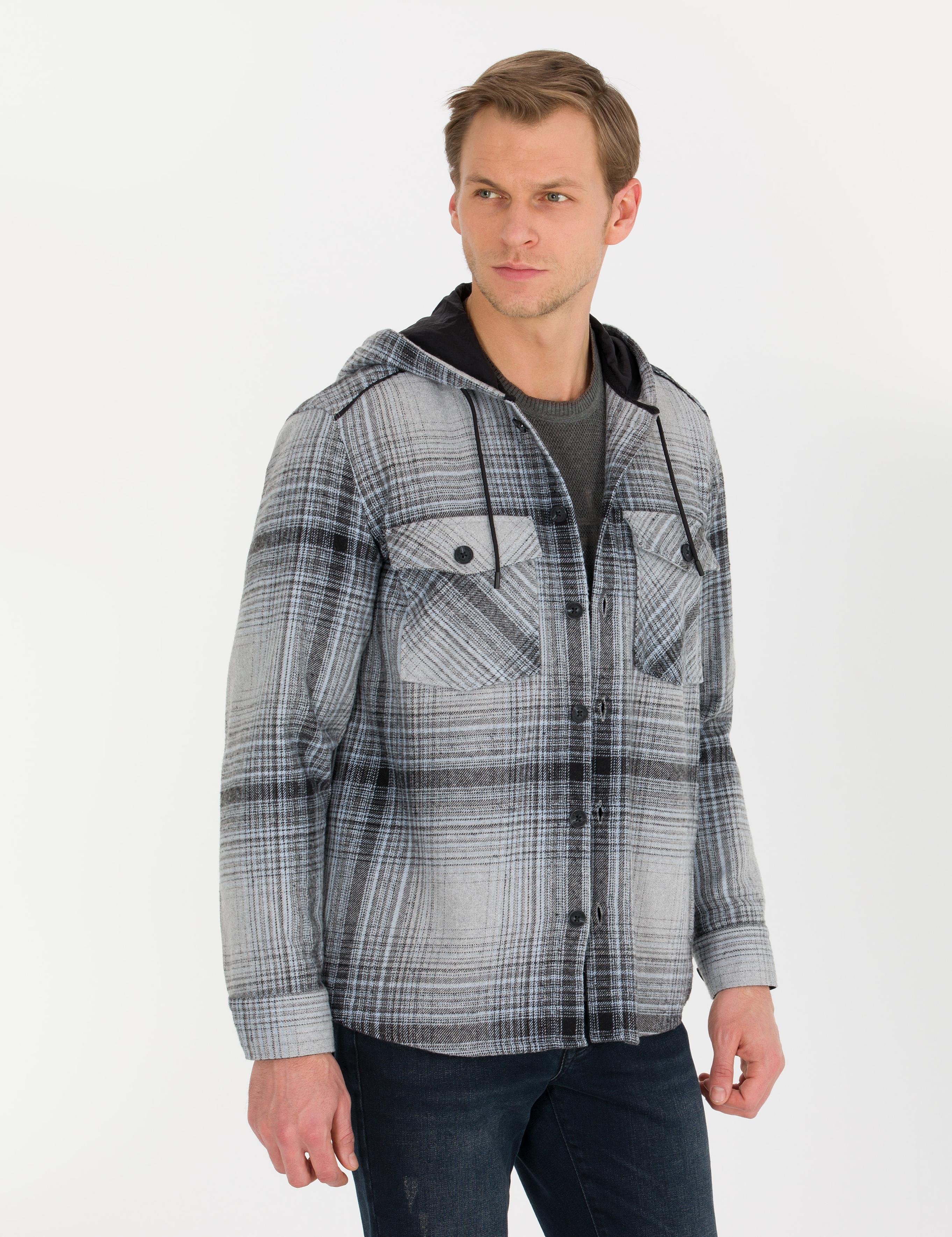 Gri Comfort Fit Uzun Kollu Gömlek