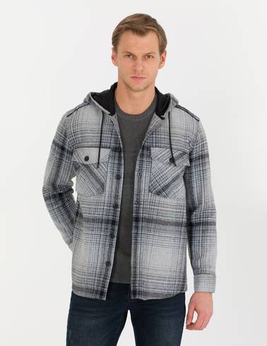 Gri Comfort Fit Uzun Kollu Gömlek
