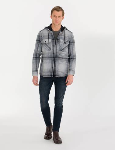 Gri Comfort Fit Uzun Kollu Gömlek