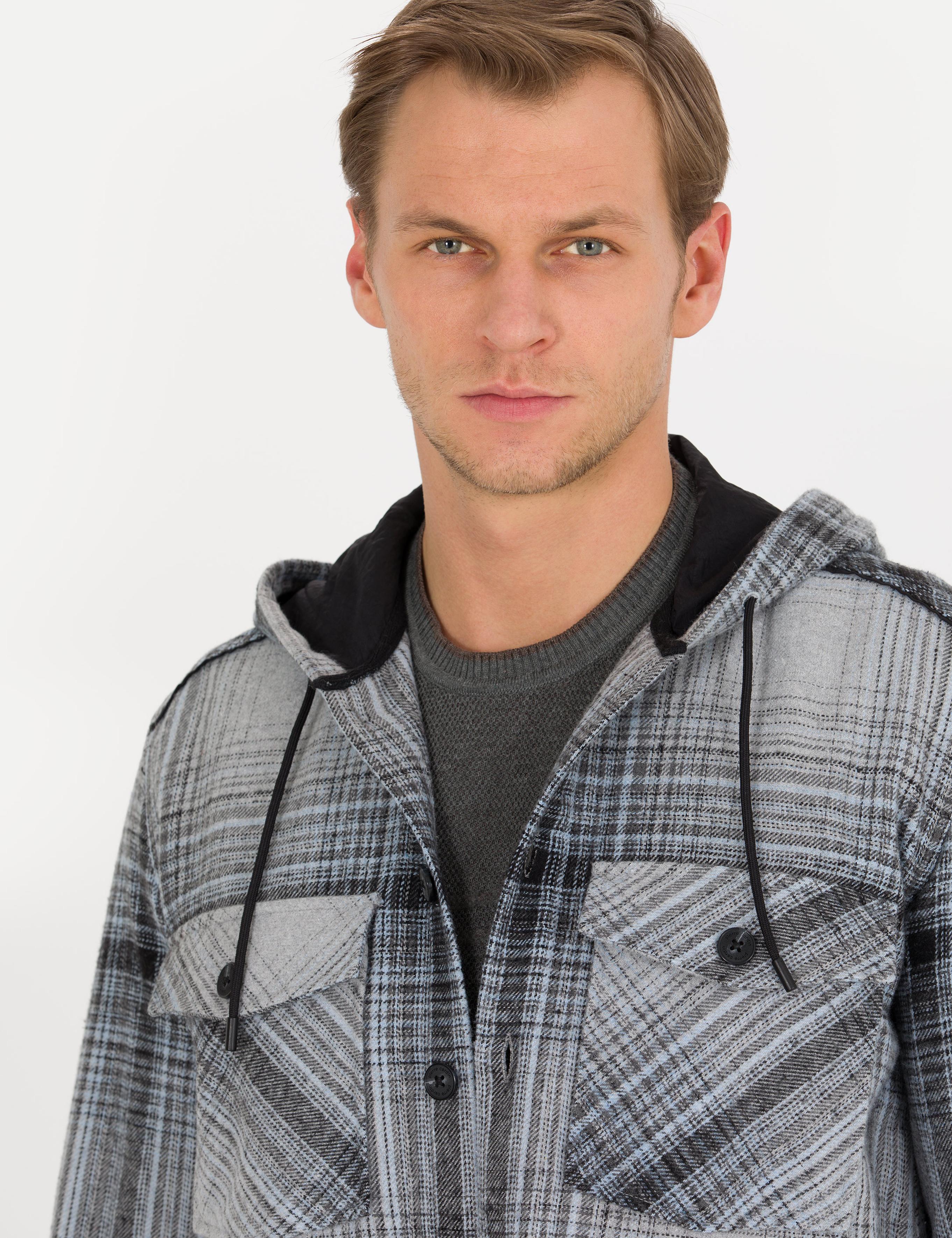 Gri Comfort Fit Uzun Kollu Gömlek