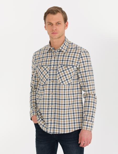 Bej Regular Fit Uzun Kollu Gömlek - 50260373008