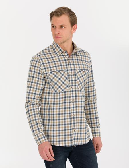 Bej Regular Fit Uzun Kollu Gömlek - 50260373008