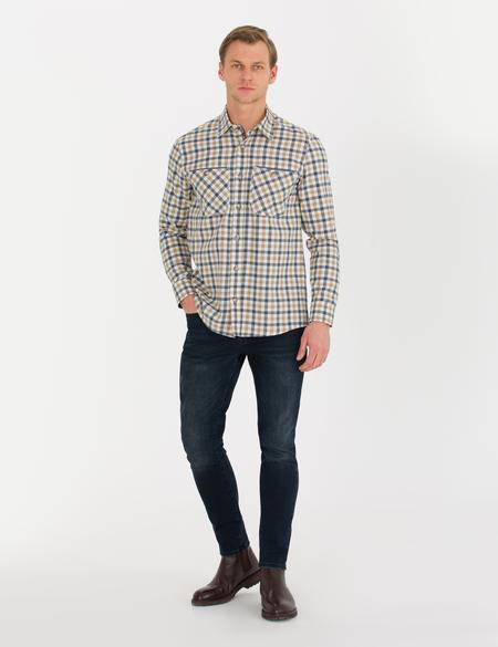 Bej Regular Fit Uzun Kollu Gömlek - 50260373008