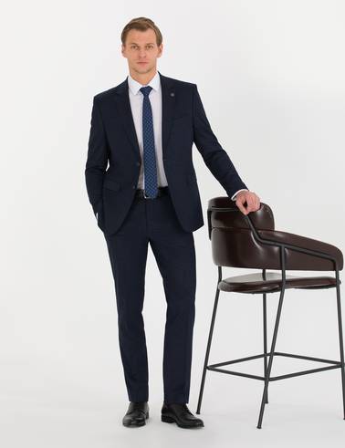 Lacivert Slim Fit Takım Elbise