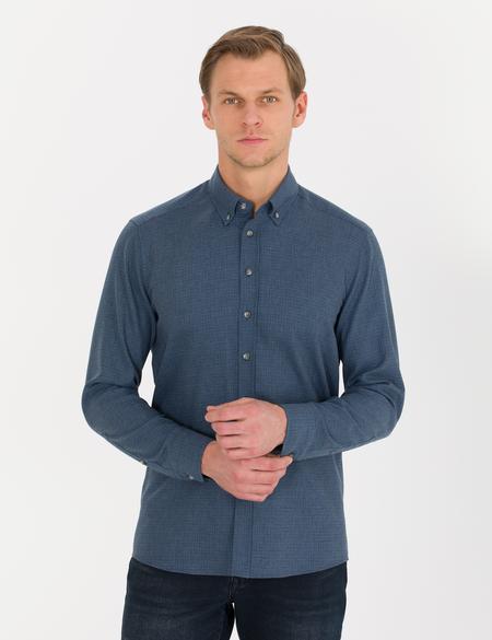 Lacivert Regular Fit Uzun Kollu Gömlek - 50261306060