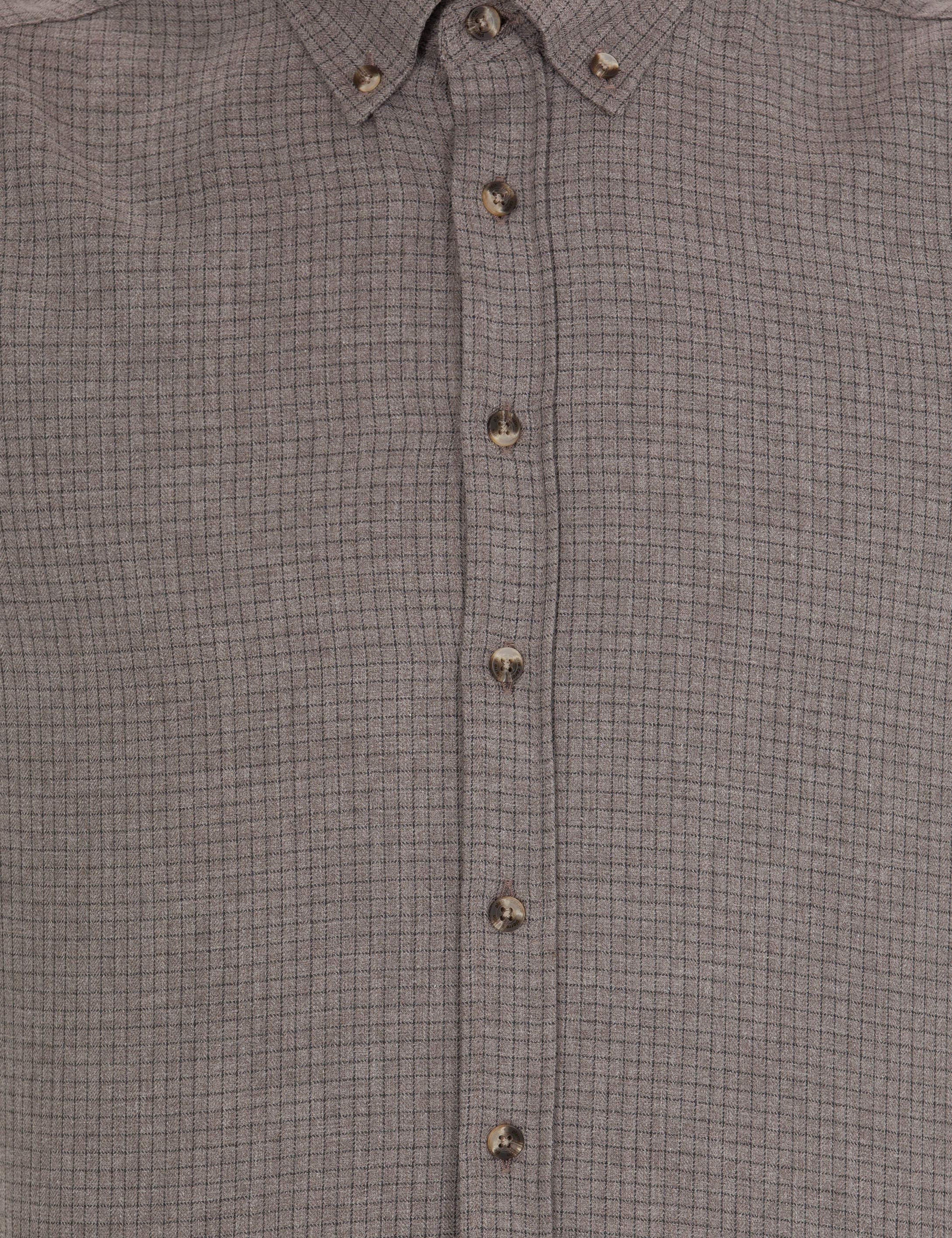 Kahverengi Regular Fit Uzun Kollu Gömlek - Image 6
