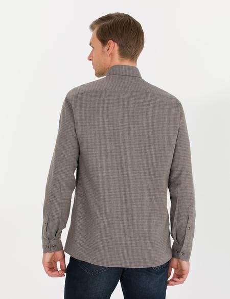 Kahverengi Regular Fit Uzun Kollu Gömlek - 50261306078
