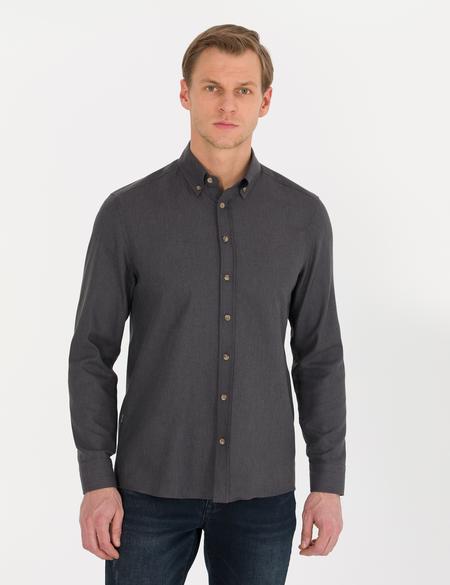 Antrasit Slim Fit Uzun Kollu Gömlek - 50264054025