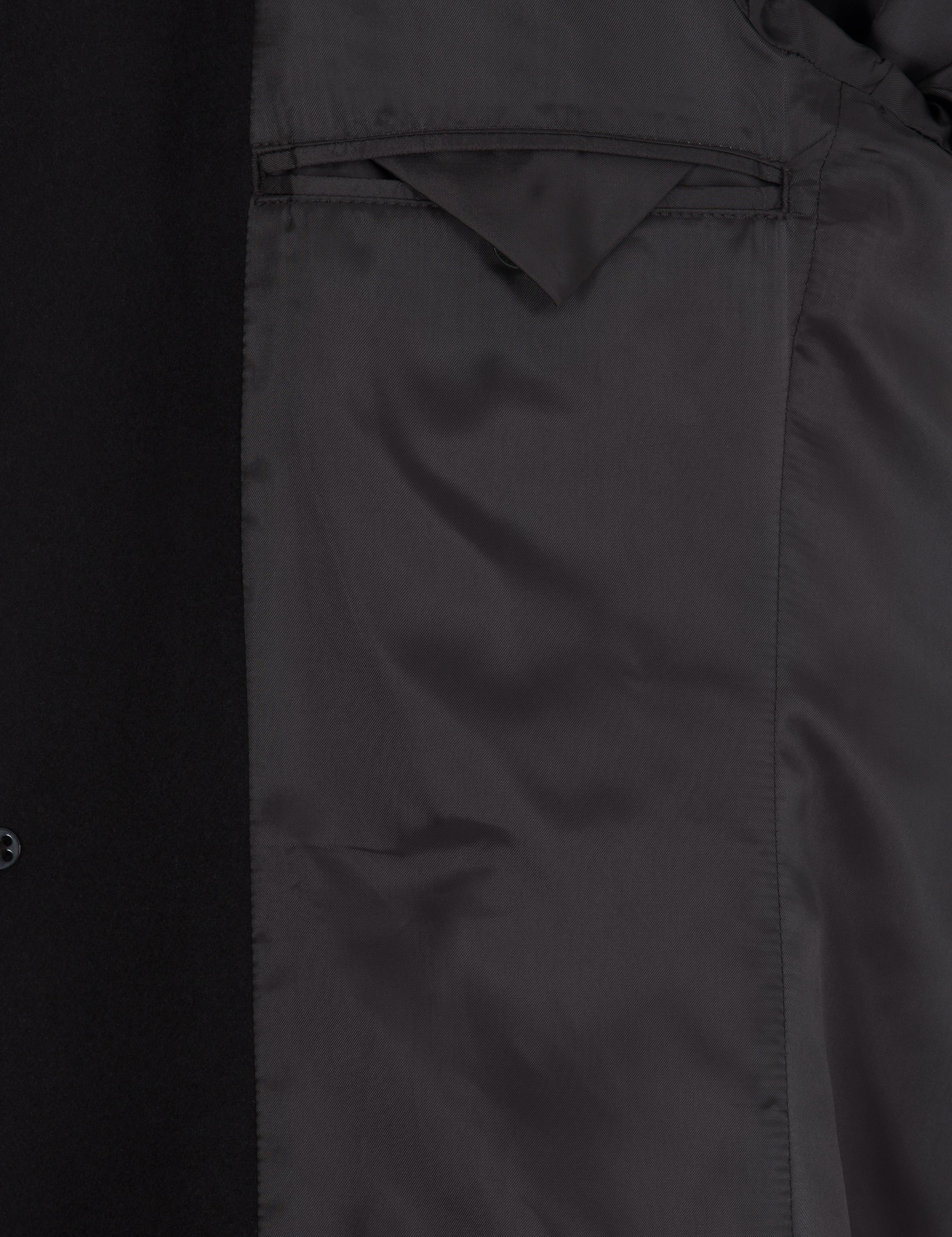 Siyah Ex. Slim Fit Kaşe Kaban