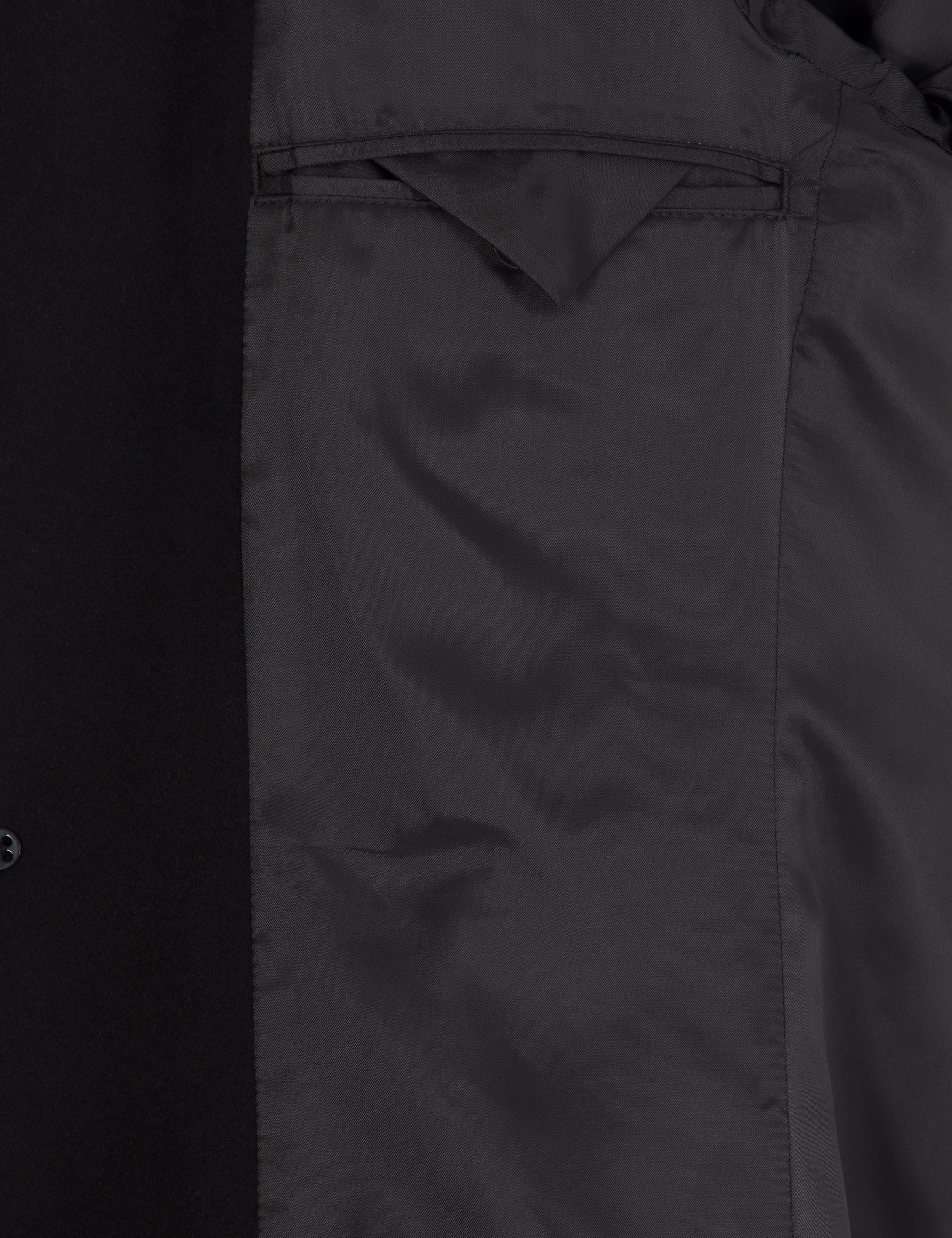 Siyah Ex. Slim Fit Kaşe Kaban