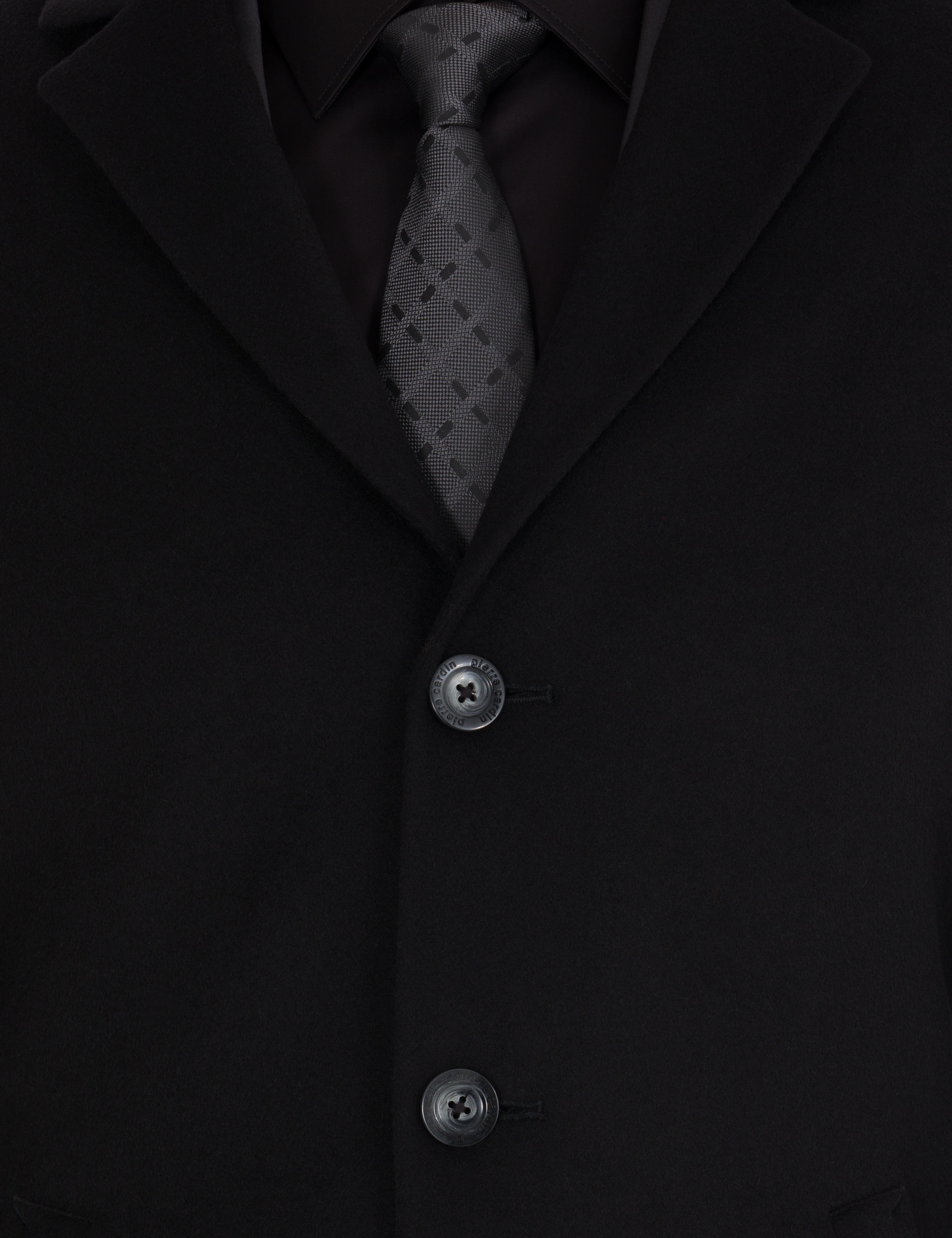 Siyah Ex. Slim Fit Kaşe Kaban