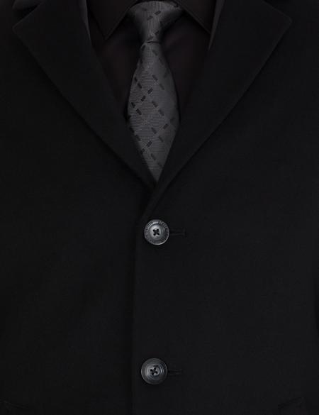 Siyah Ex. Slim Fit Kaşe Kaban - 50266370006