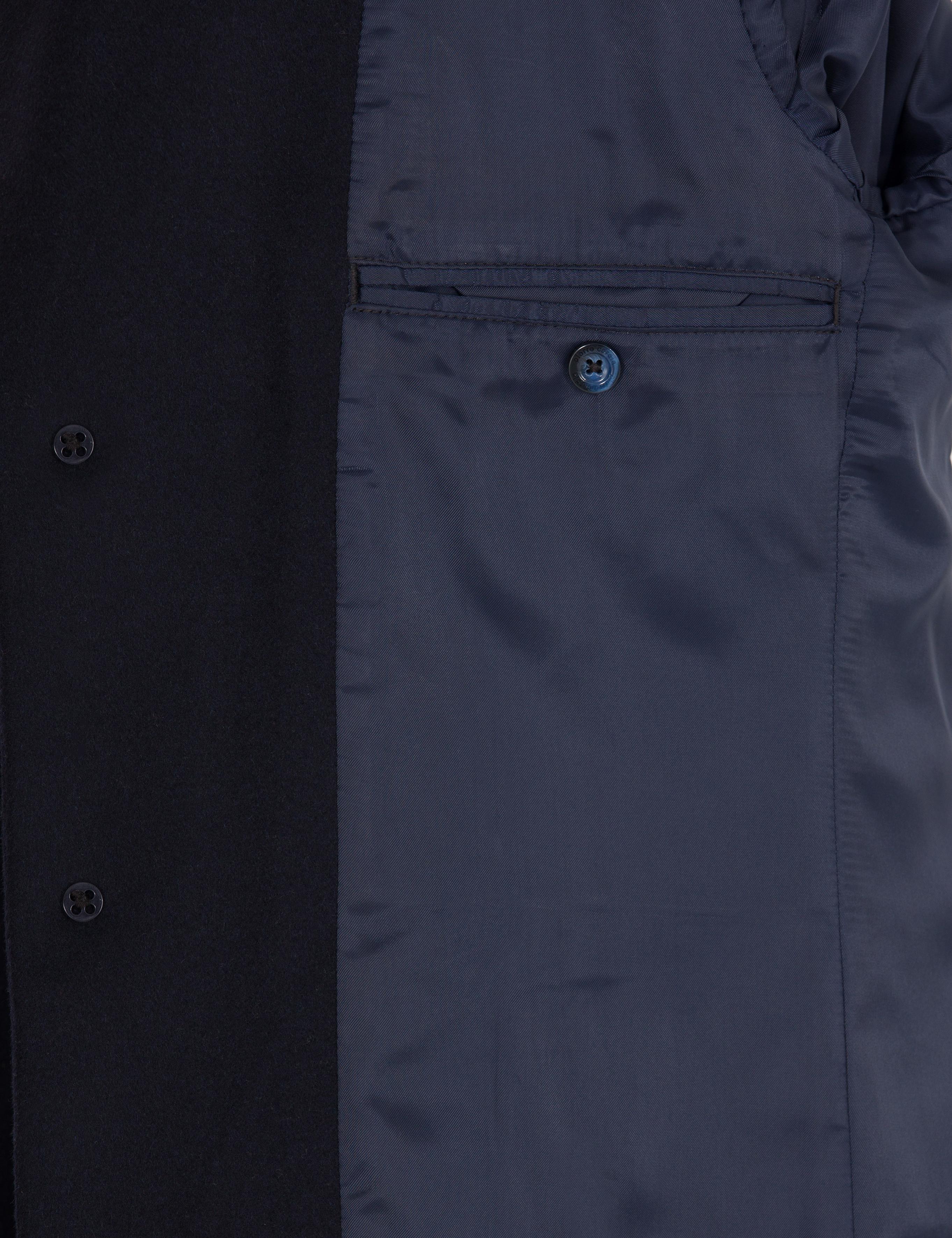 Lacivert Ex. Slim Fit Kaşe Kaban