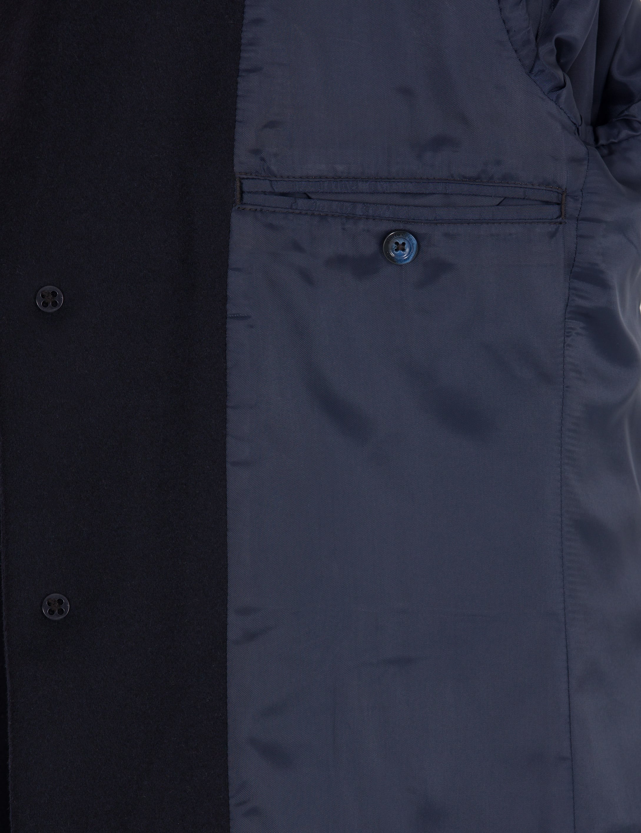Lacivert Ex. Slim Fit Kaşe Kaban