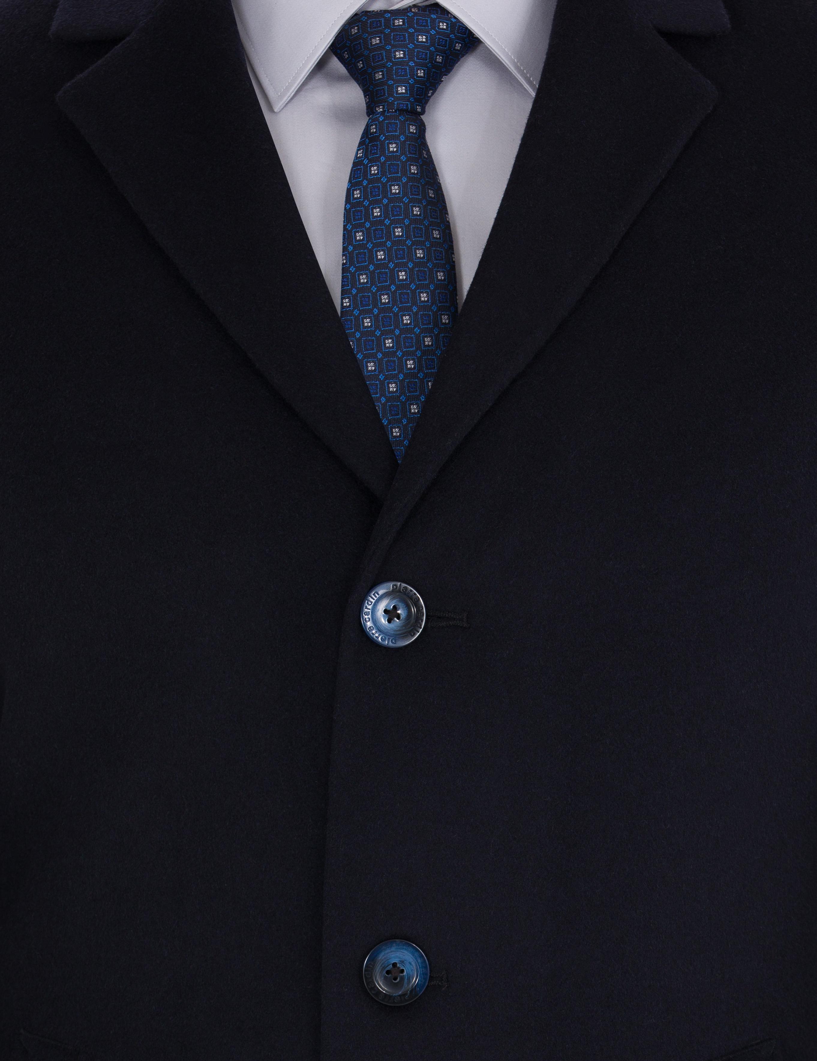 Lacivert Ex. Slim Fit Kaşe Kaban