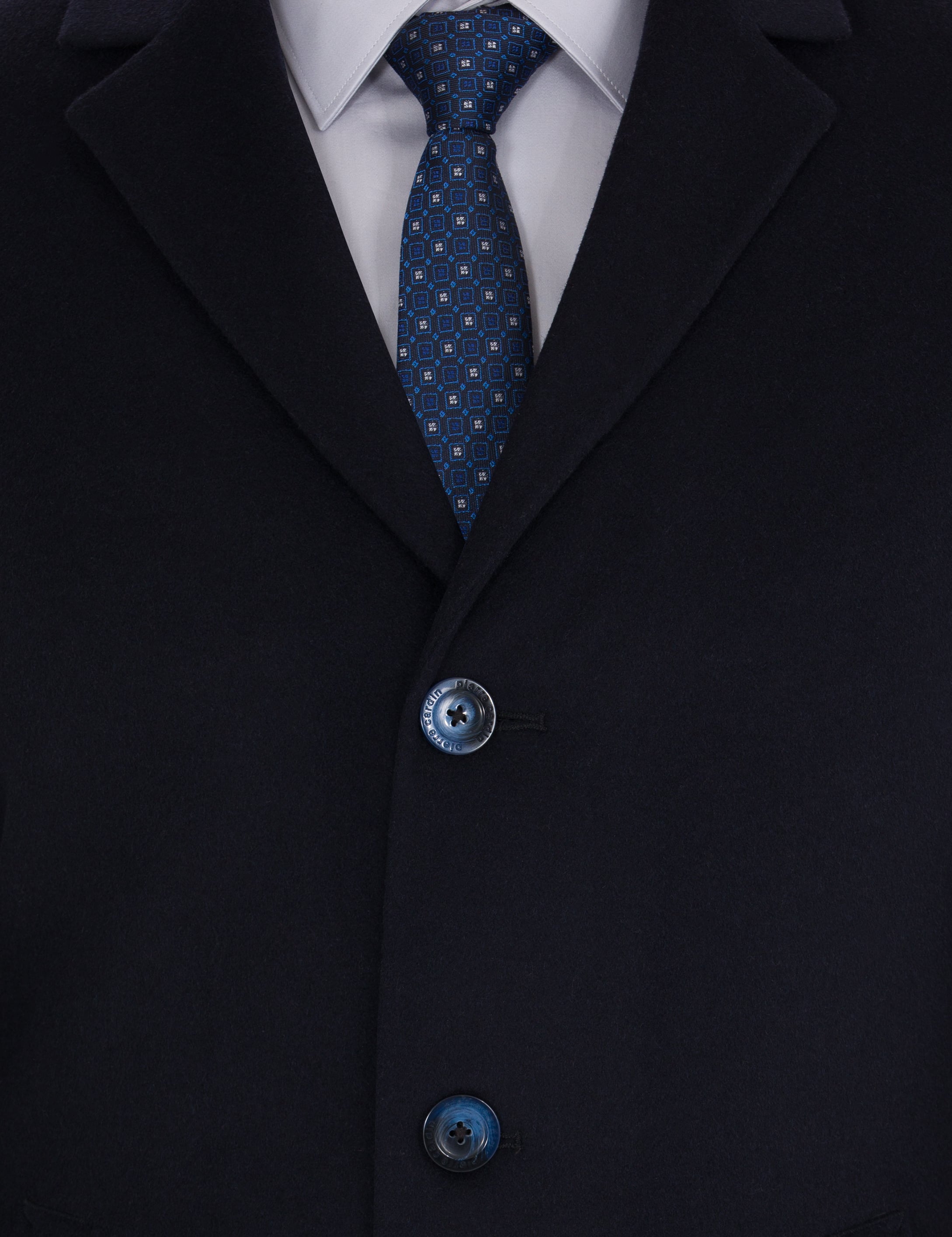 Lacivert Ex. Slim Fit Kaşe Kaban
