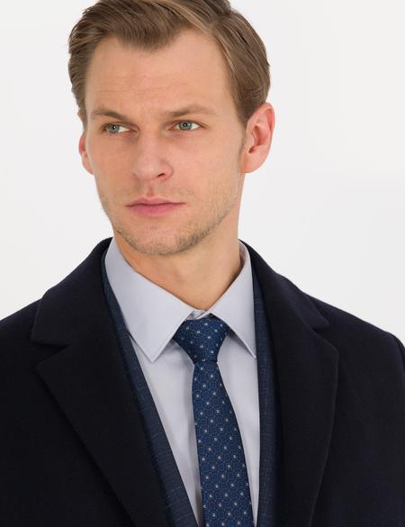 Lacivert Ex. Slim Fit Kaşe Kaban - 50266370012